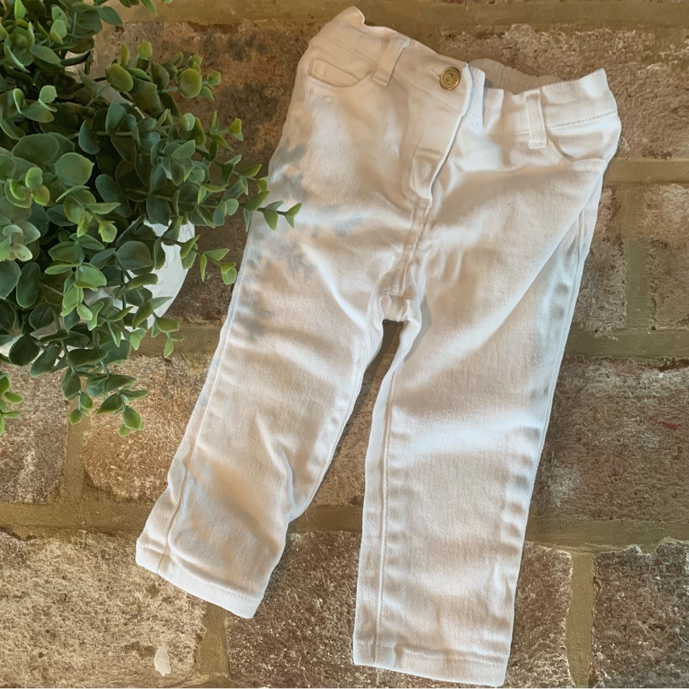 Janie and Jack | Stylish White Baby Girls Pants | 12-18 Months